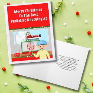 Pediatric Neurologist Merry Christmas Santa in MR Card