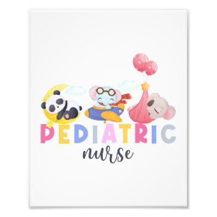 Pediatric Nurse Animal Safari Zoo Peds Nurse Nursi Photo Print