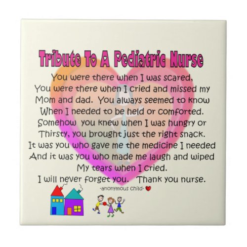 Pediatric Nurse Appreciation   Ceramic Tile