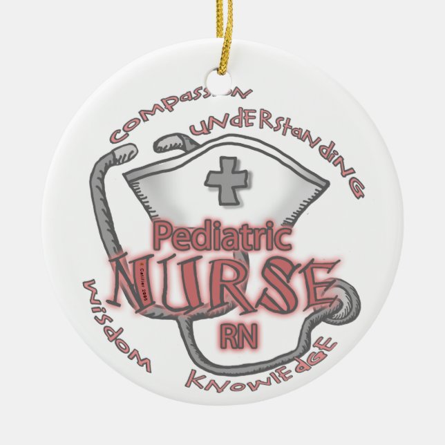 Pediatric Nurse Axiom Ceramic Ornament (Front)