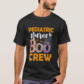 Pediatric Nurse Boo Crew Spooky Boo Ghost Hallowee T-Shirt