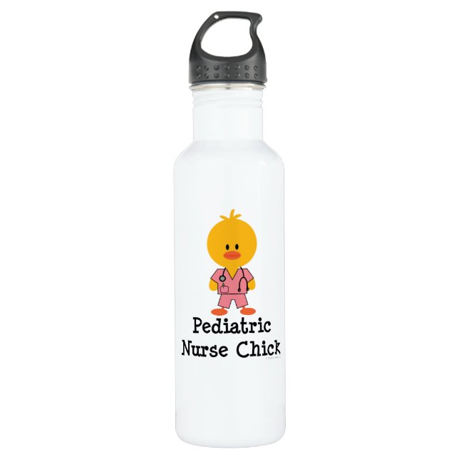 Pediatric Nurse Chick Water Bottle (Front)