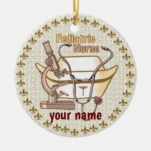 Pediatric Nurse Collage custom name ornament