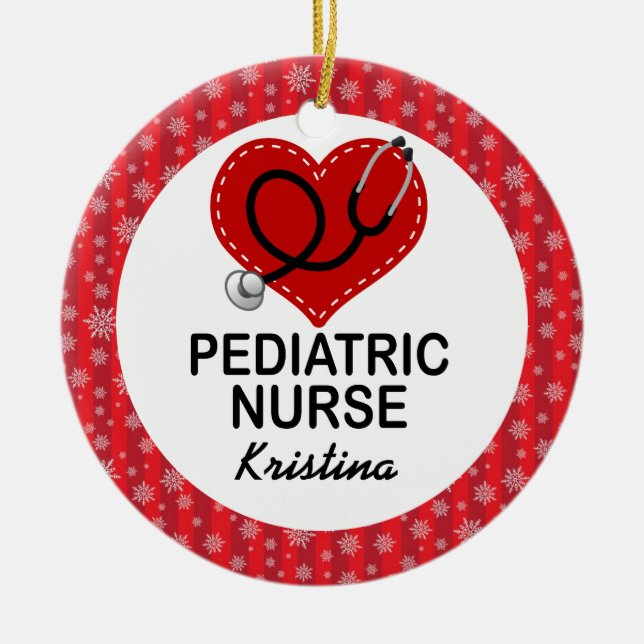 Pediatric Nurse Custom Gift Ornament (Front)