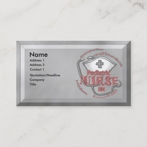 Pediatric Nurse custom name Business Cards