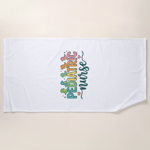 Pediatric Nurse Dinosaur Vintage Style Shirt Desig Beach Towel