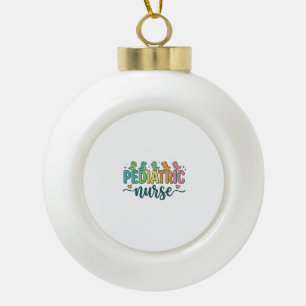 Pediatric Nurse Dinosaur Vintage Style Shirt Desig Ceramic Ball Christmas Ornament
