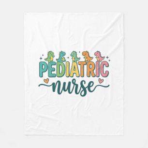 Pediatric Nurse Dinosaur Vintage Style Shirt Desig Fleece Blanket