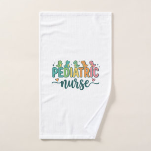 Pediatric Nurse Dinosaur Vintage Style Shirt Desig Hand Towel
