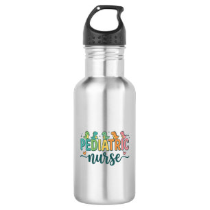 Pediatric Nurse Dinosaur Vintage Style Shirt Desig Stainless Steel Water Bottle