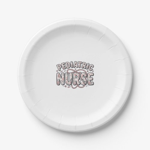 Pediatric Nurse Floral Vintage Engraving Design_1 Paper Plates