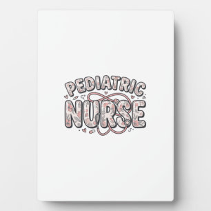 Pediatric Nurse Floral Vintage Engraving Design_1 Plaque