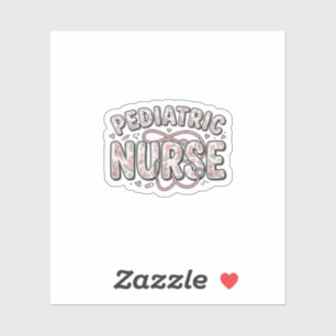Pediatric Nurse Floral Vintage Engraving Design_1 Sticker