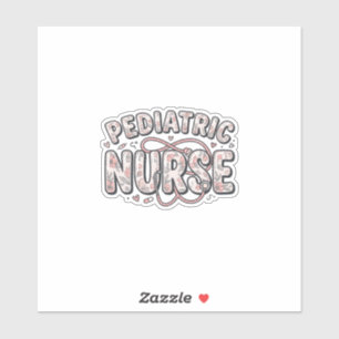 Pediatric Nurse Floral Vintage Engraving Design_1 Sticker