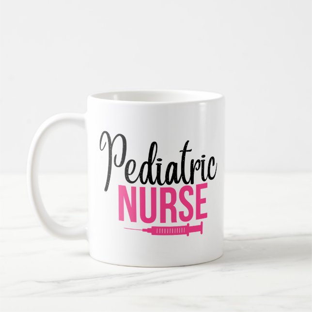 Pediatric Nurse Funny Gift Coffee Mug (Left)