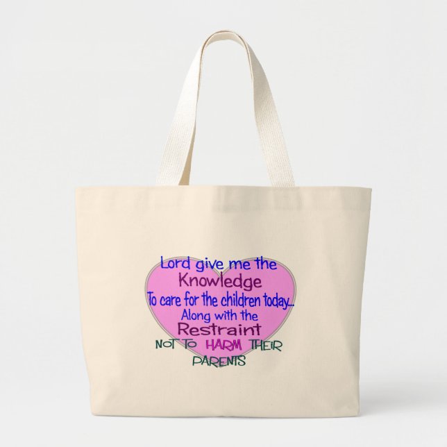Pediatric Nurse Gifts--Hilarious sayings Large Tote Bag (Front)