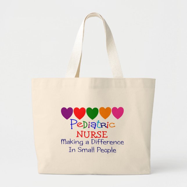 Pediatric Nurse Gifts Large Tote Bag (Front)