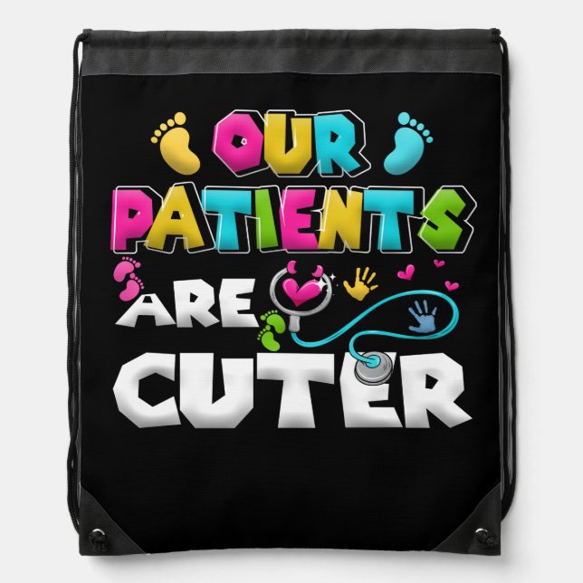 Pediatric Nurse Hospital Staff Nursing Patients Drawstring Bag (Front)