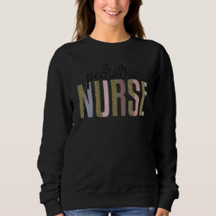 Pediatric Nurse Leopard Print Nursing School Women Sweatshirt