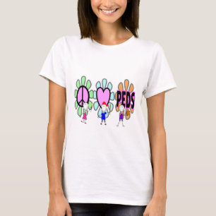 Pediatric Nurse "Peace-Love-Pediatrics" Gifts T-Shirt