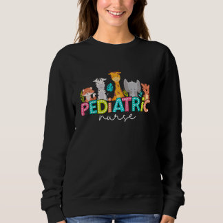 Pediatric Nurse Peds Nurse Nursing Animal Safari Z Sweatshirt