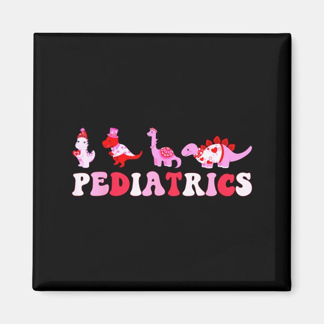 Pediatric Nurse Peds Nursing Cute Dinosaurs Valent Magnet (Front)