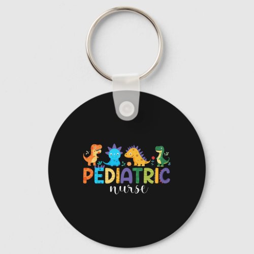 Pediatric Nurse Peds Nursing Dinosaur Appreciation Keychain
