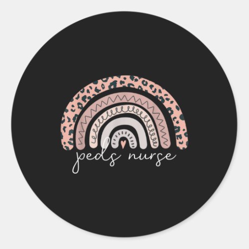 Pediatric Nurse PEDS RN Pediatrician Leopard Classic Round Sticker