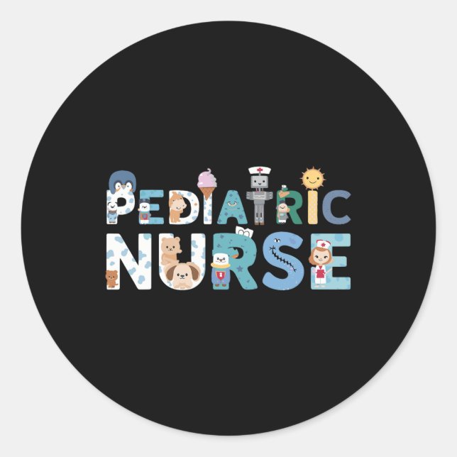Pediatric Nurse Picu  Classic Round Sticker (Front)