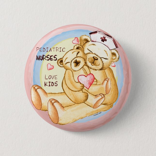 Pediatric Nurse Pinback Button (Front)