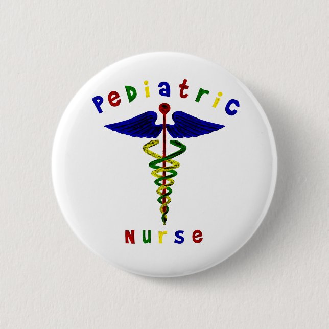 Pediatric Nurse Pinback Button (Front)
