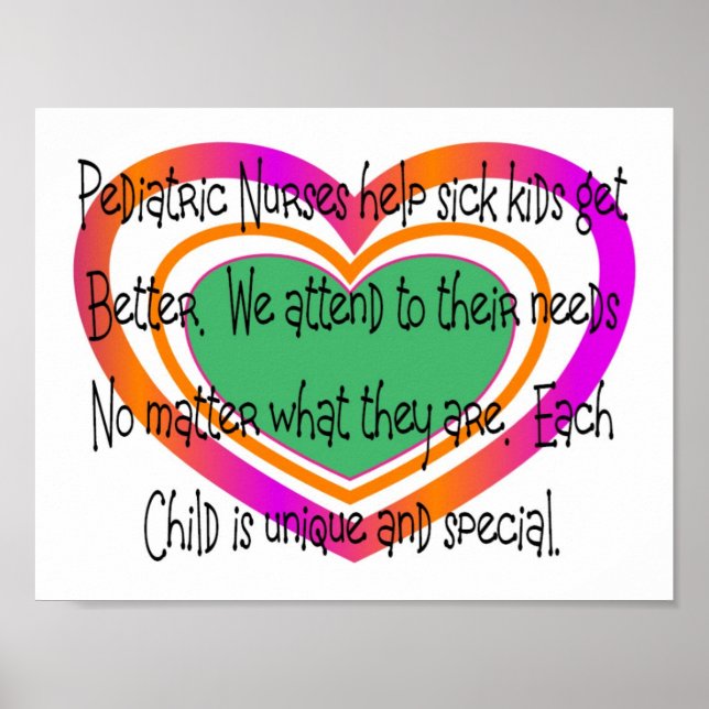 pediatric nurse poem heart poster (Front)