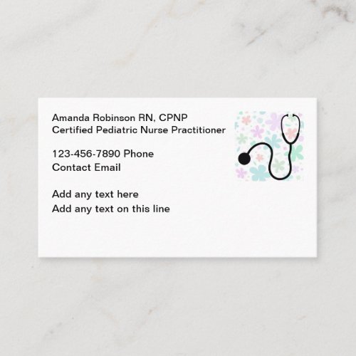 Pediatric Nurse Practitioner Business Cards