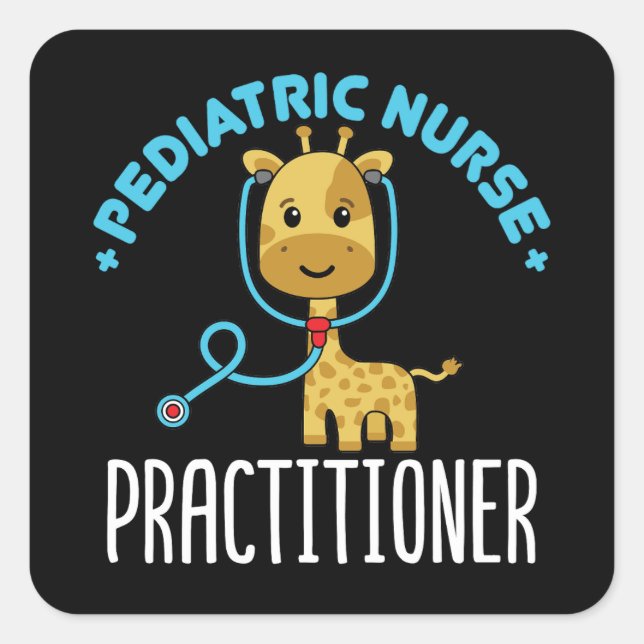 Pediatric Nurse Practitioner NP Square Sticker (Front)