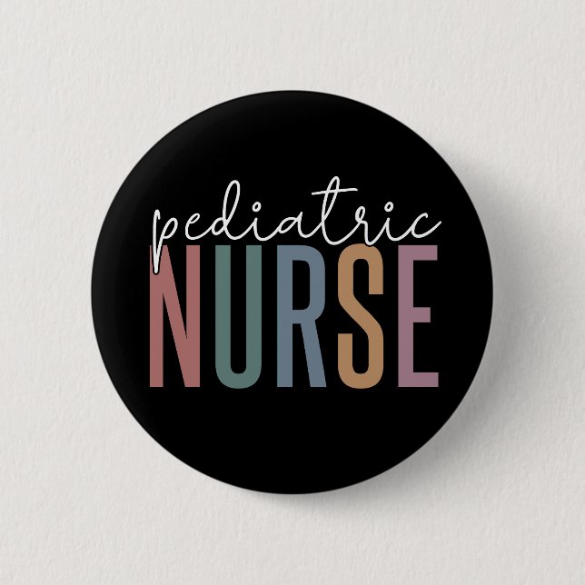 Pediatric Nurse | Retro Peds Nurse PICU Nurse gift Button (Front)