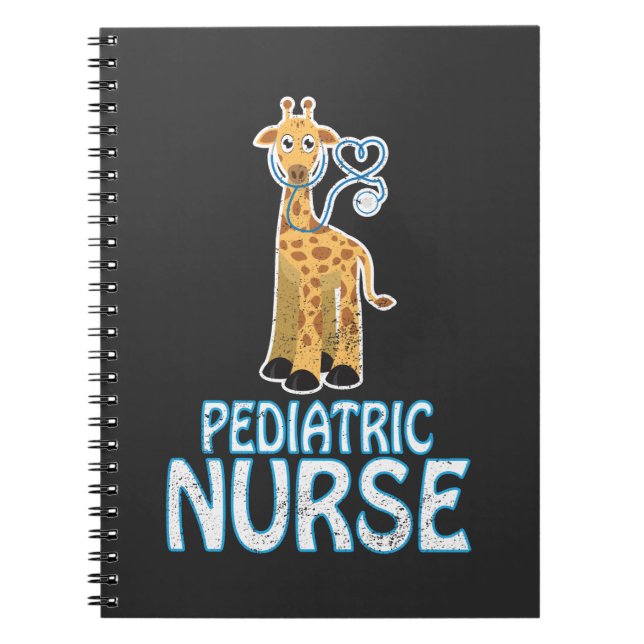Pediatric Nurse RN Pediatrics Giraffe Gift Notebook (Front)