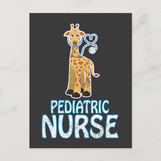 Pediatric Nurse RN Pediatrics Giraffe Gift Postcard (Front)