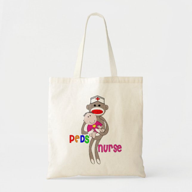 Pediatric Nurse Sock Monkey Tote bag (Front)