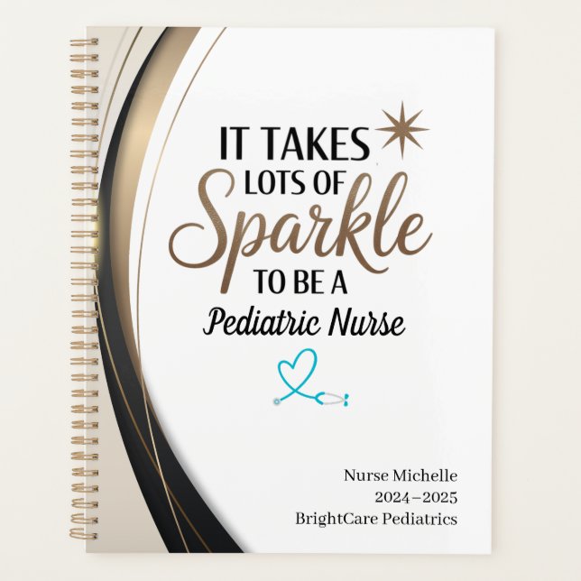 Pediatric Nurse Sparkle Planner – Personalized (Front)