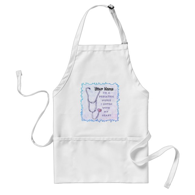 Pediatric Nurse Stethoscope Adult Apron (Front)