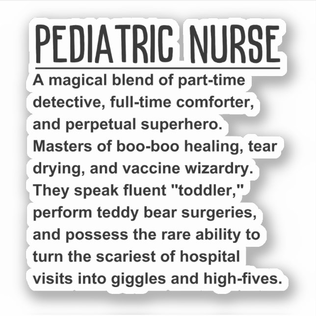 Pediatric nurse sticker (Front)