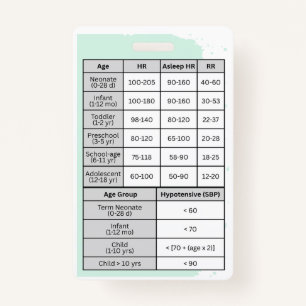 Pediatric Nurse Vital Signs Badge Buddy