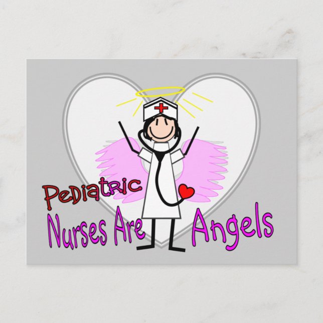 Pediatric Nurses are Angels Postcard (Front)