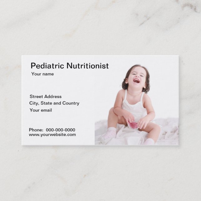 Pediatric Nutricionist business card (Front)