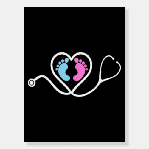 Pediatric OB NICU Nurse Stethoscope Baby Foam Board