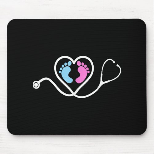 Pediatric OB NICU Nurse Stethoscope Baby Mouse Pad