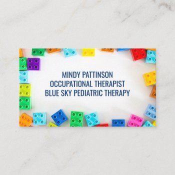 Pediatric Occupational Therapist Building Blocks Business Card by epicdesigns at Zazzle