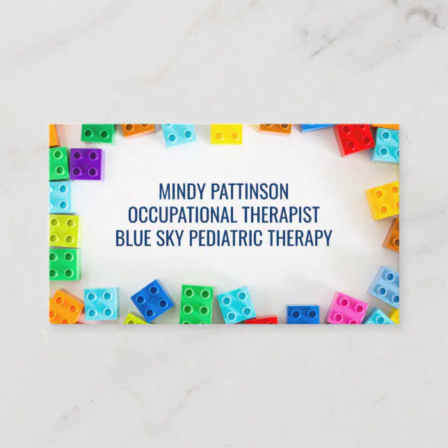 Pediatric Occupational Therapist Building Blocks Business Card Zazzle