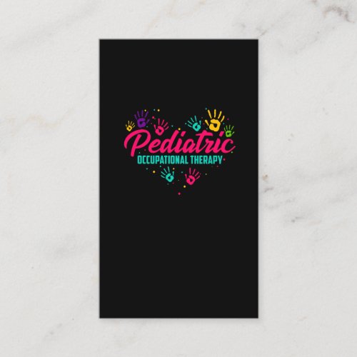 Pediatric Occupational Therapy Colorful Heart Art Business Card