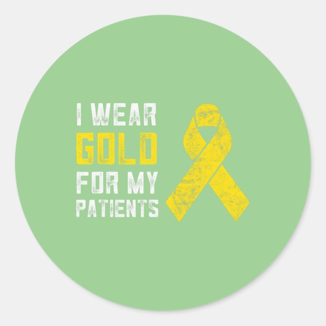 Pediatric Oncology Nurse Gift Childhood Cancer Awa Classic Round Sticker (Front)